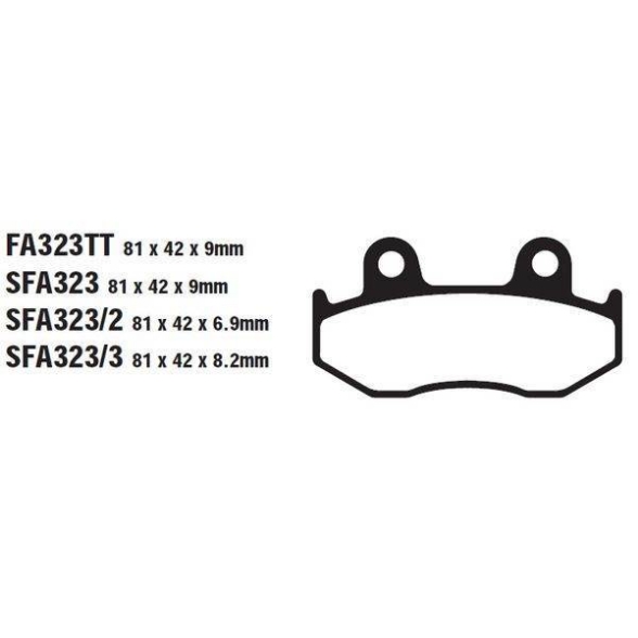Zavorne ploščice FA 323/3 organske (Honda, Yamaha)