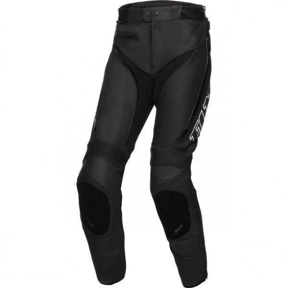 Motoristične usnjene športne hlače FLM 2.1 črno-bele