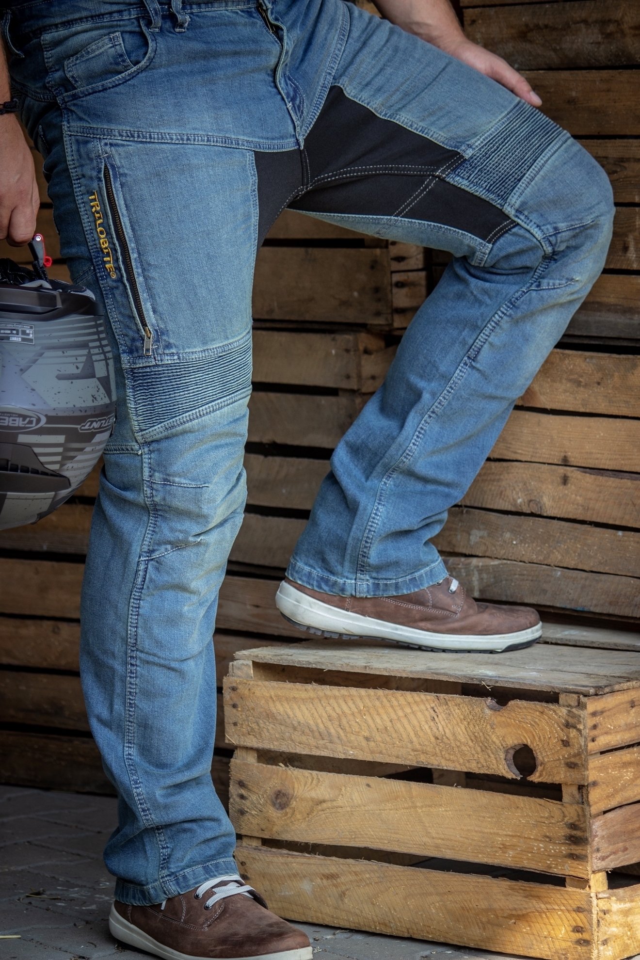 Motoristične jeans hlače Trilobite Parado 661 - regular fit, modre