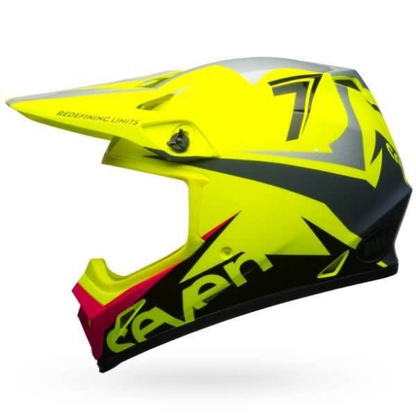 Motocross čelada BELL MX-9 MIPS Seven Ignite, neon rumena