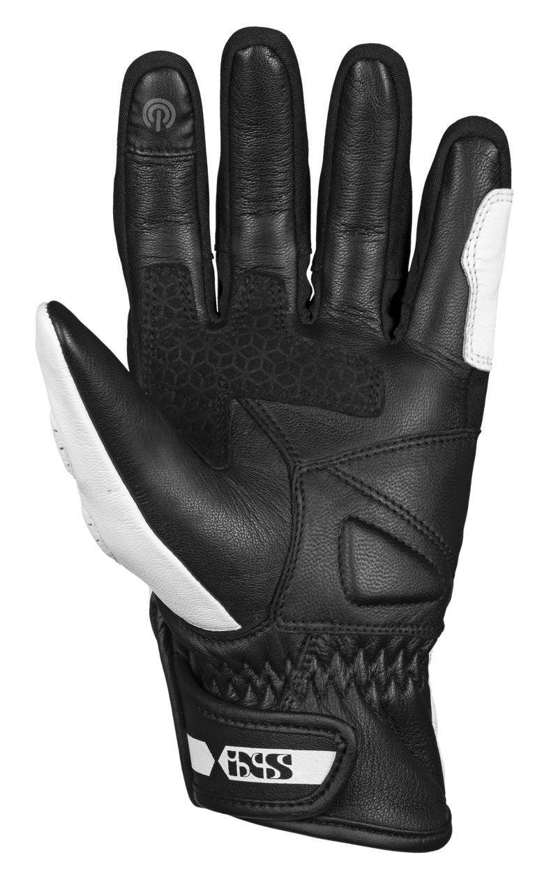 Kratke športne motoristične rokavice iXS Talura 3.0, črne/bele