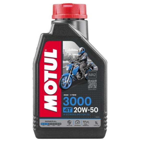 Mineralno motorno olje MOTUL 3000 4T 20W50, 1l