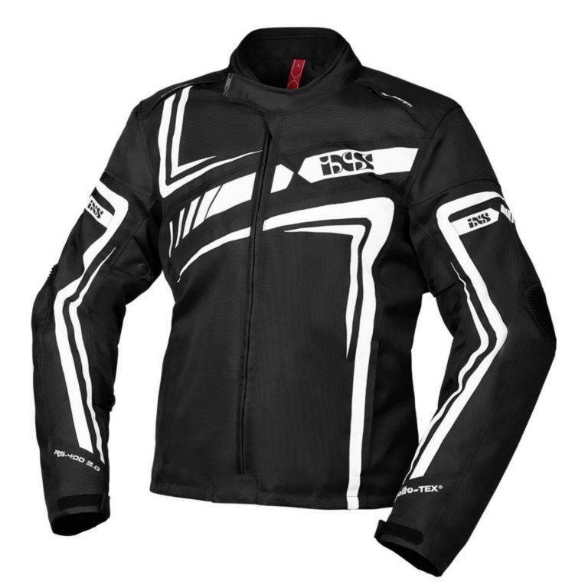Športna motoristična jakna iXS RS-400-ST 2.0, črna/bela