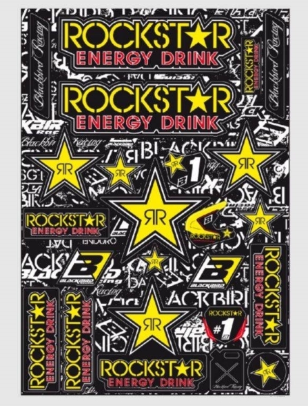 Univerzalni set nalepk Rockstar Energy - BLACKBIRD Racing