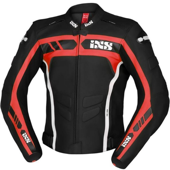 Športna motoristična usnjena jakna iXS RS-600 1.0, črna/rdeča