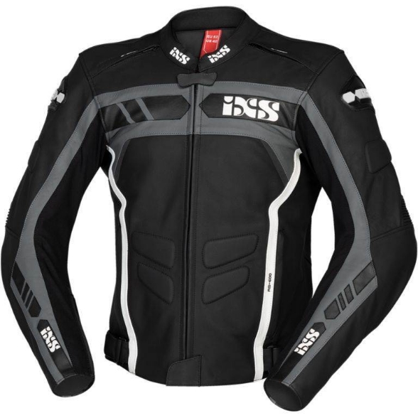 Športna motoristična usnjena jakna iXS RS-600 1.0, črna/siva