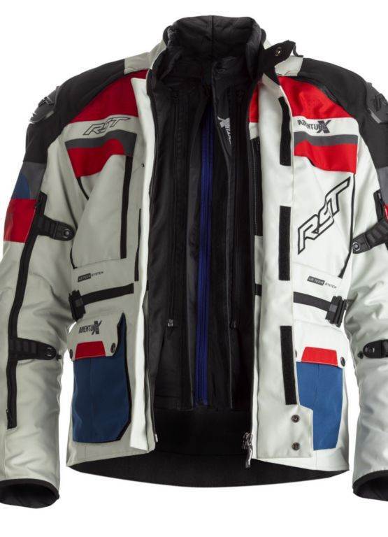 Motoristična jakna RST Adventure-X PRO, bela/modra/rdeča