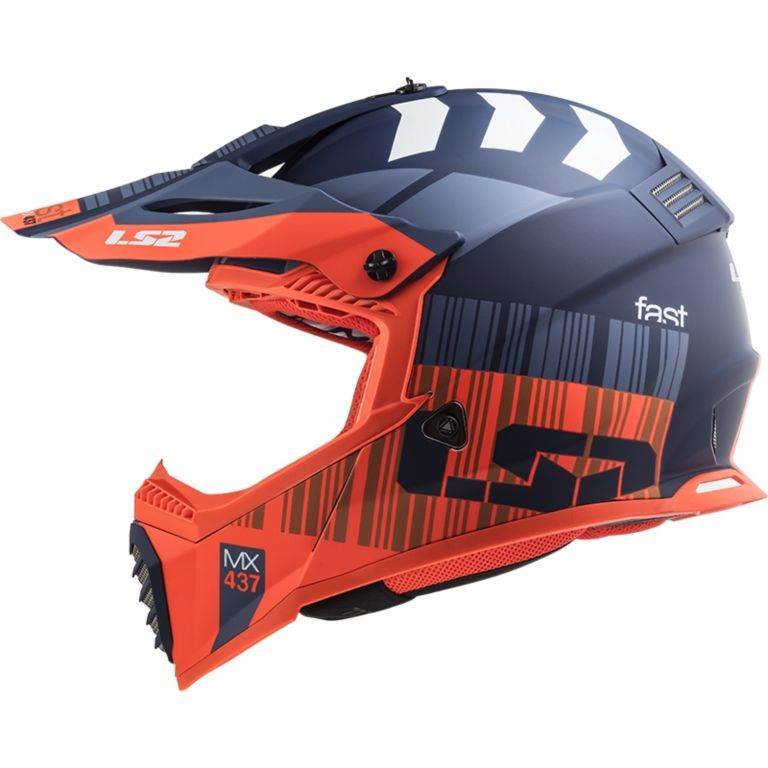 Motocross čelada LS2 Fast EVO Xcode (MX437), oranžna/modra