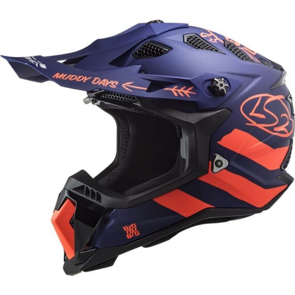 Motocross čelada LS2 Subverter EVO Cargo (MX700), modra/oranžna