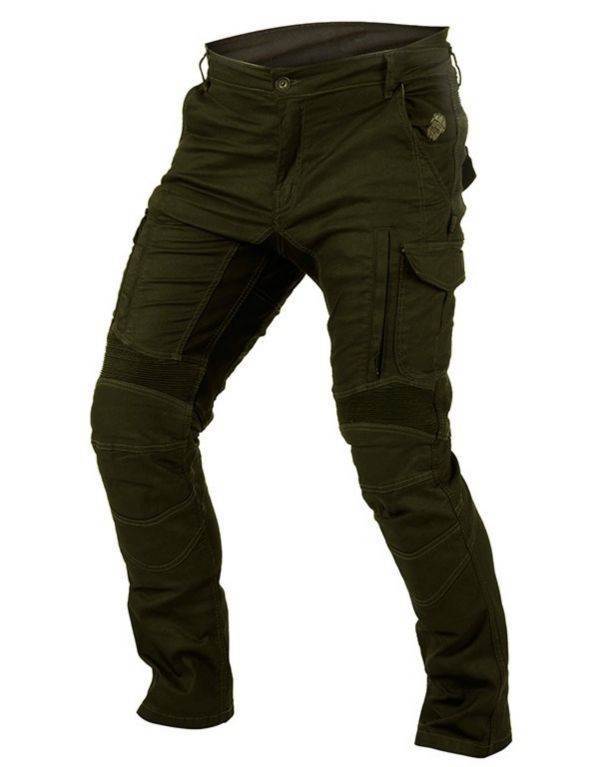Motoristične jeans hlače Trilobite ACID SCRAMBLER 1664, kaki
