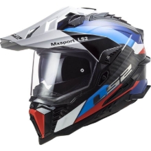 Motoristična adventure čelada LS2 Explorer karbon Frontier (MX701), modra/rdeča