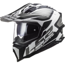 Motoristična adventure čelada LS2 Explorer Alter (MX701), črna/bela