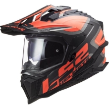 Motoristična adventure čelada LS2 Explorer Alter (MX701), črna/oranžna