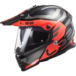Motocross/enduro čelada z vizirjem LS2 Pioneer EVO Adventurer (MX436), črna/oran