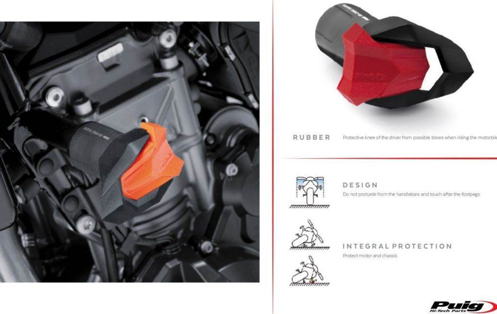 Zaščita/drsniki motorja PUIG R19 - Honda CBR 500 R (2019-), črna/siva