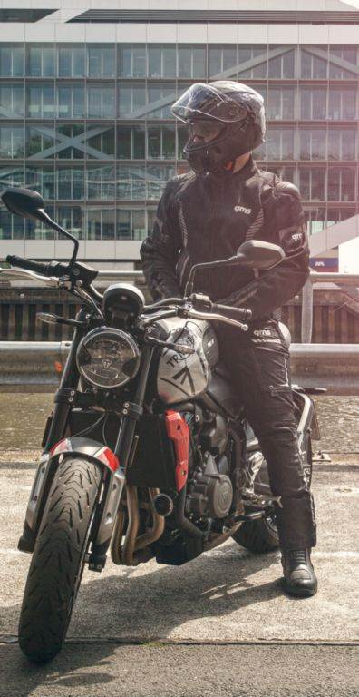 Poletna motoristična jakna z brezrokavnikom GMS Samu Mesh, črna/bela/rdeča