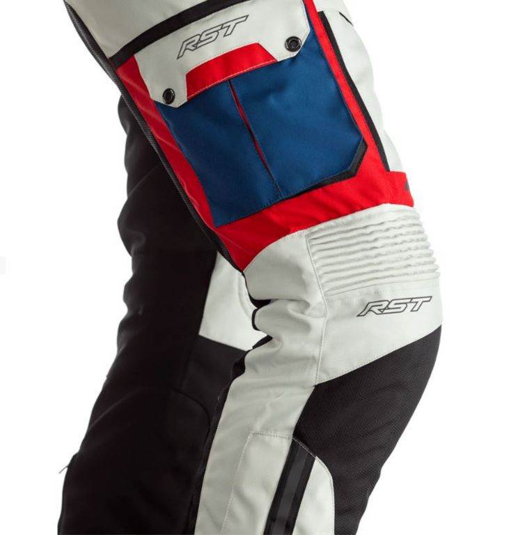 Adventure motoristične hlače RST Adventure-X PRO, bele/modre/rdeče