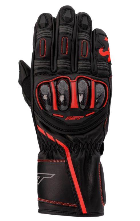 Športne motoristične rokavice RST S1, črne/rdeče