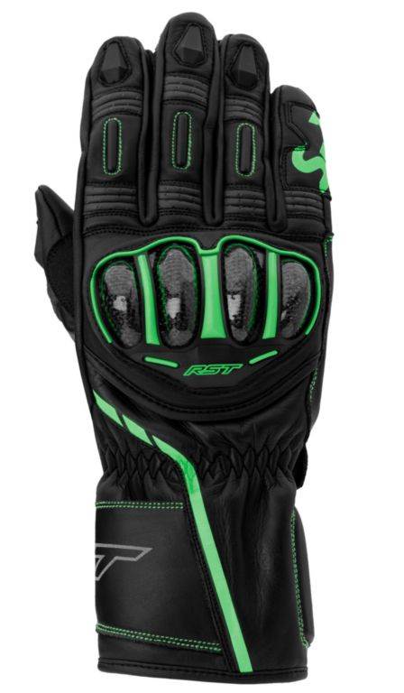 Športne motoristične rokavice RST S1, črne/zelene