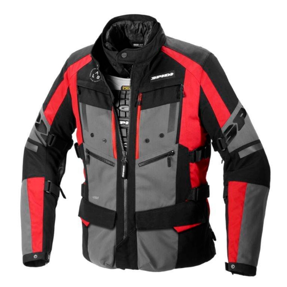 Touring motoristična jakna SPIDI 4 Season Evo H2Out, siva/rdeča