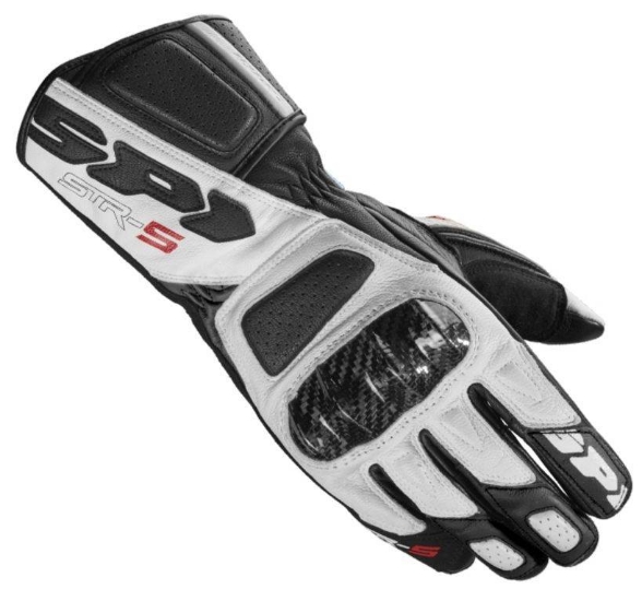 Športne motoristične rokavice SPIDI STR-5, bele/črne