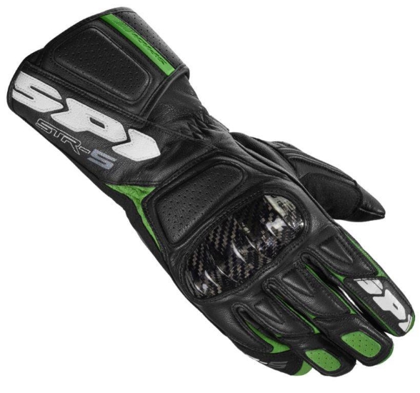 Športne motoristične rokavice SPIDI STR-5, črne/kawasaki zelene