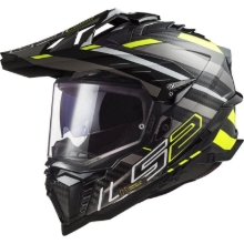 Adventure motoristična čelada LS2 Explorer carbon Edge (MX701), črna/rumena