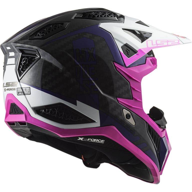 Premium motocross čelada LS2 X-Force carbon Victory (MX703), roza/vijolična
