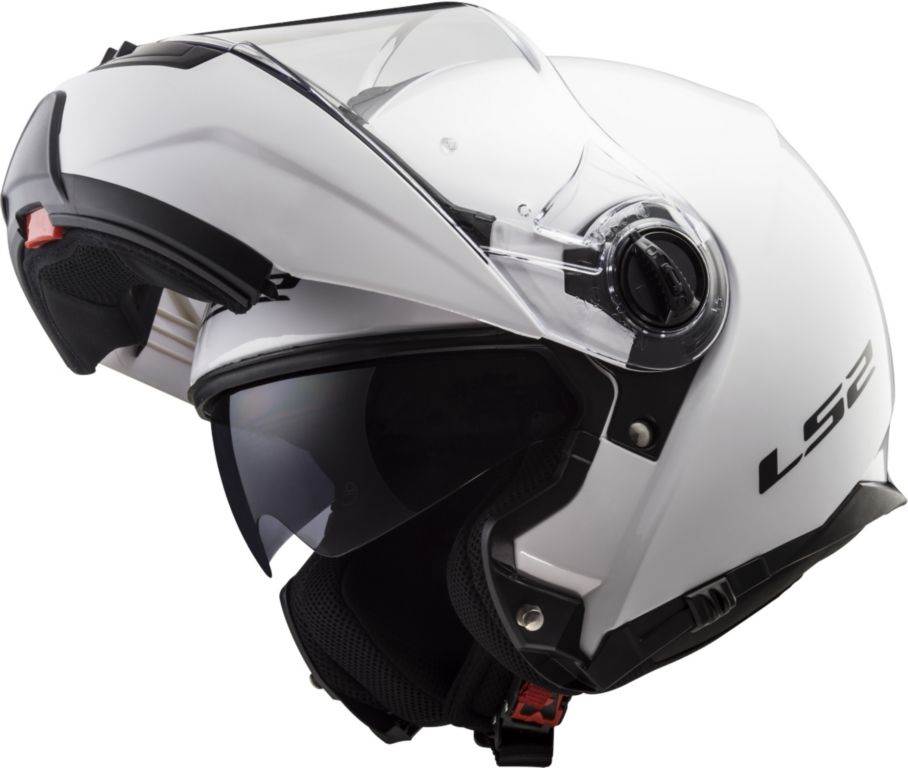 Preklopna motoristična čelada LS2 Strobe Solid (FF325), bela