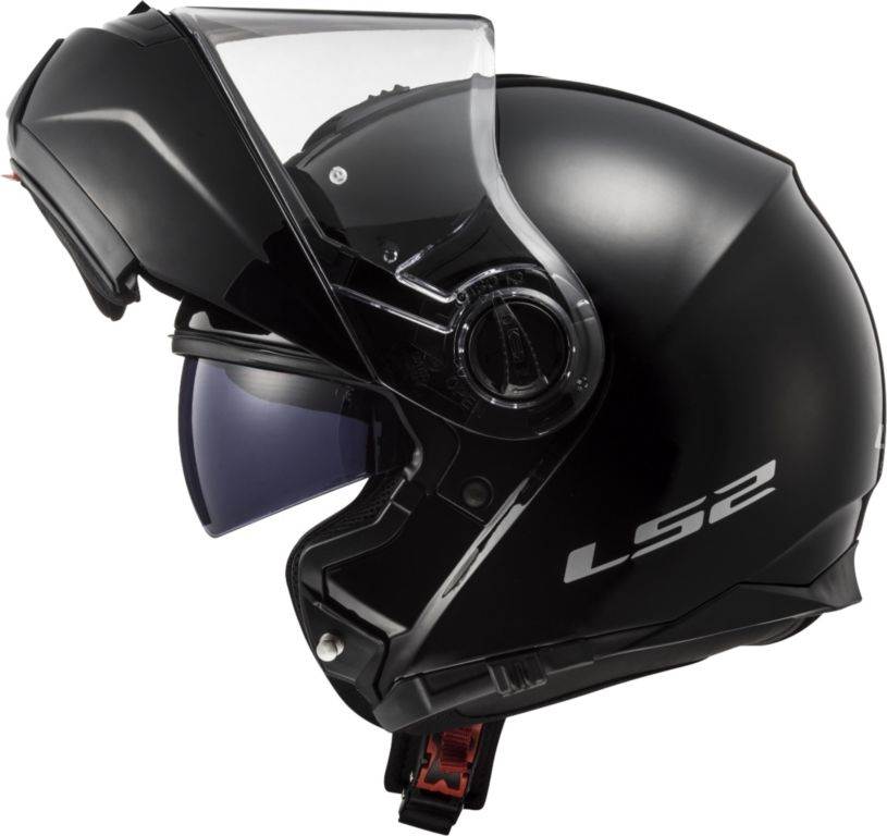 Preklopna motoristična čelada LS2 Strobe Solid (FF325), črna