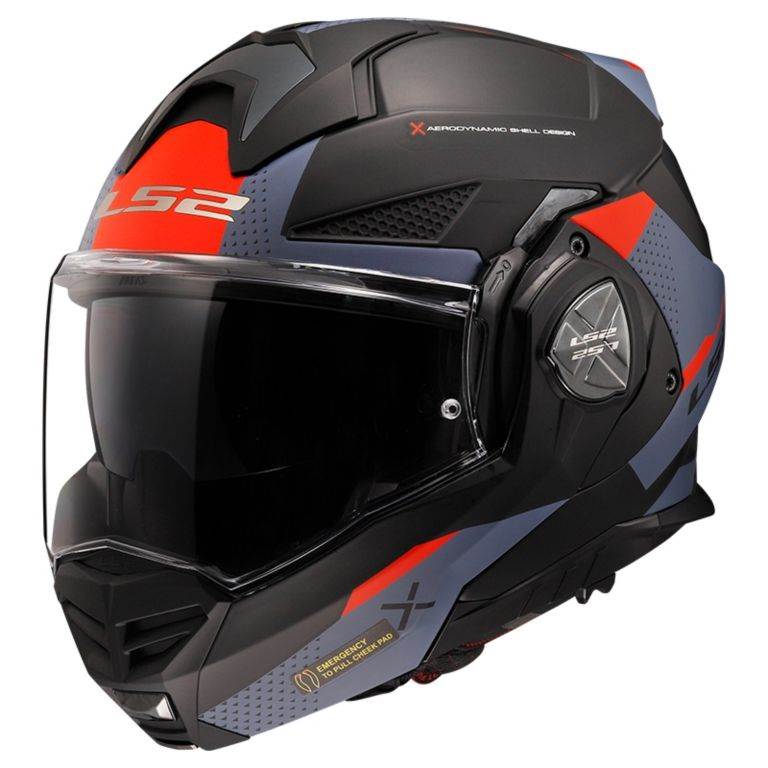 Preklopna motoristična čelada LS2 Advant X Oblivion (FF901), črna/modra