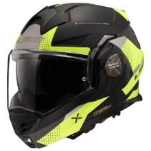 Preklopna motoristična čelada LS2 Advant X Oblivion (FF901), črna/rumena