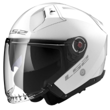Motoristična odprta jet čelada z vizirjem LS2 Infinity II Solid (OF603), bela