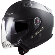 Motoristična odprta jet čelada z vizirjem LS2 Infinity II Solid (OF603), črna