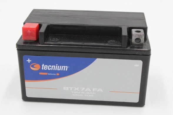 Tovarniško aktiviran akumulator Tecnium BTX7A (YTX7A-BS), 12V/105A - 6,3Ah