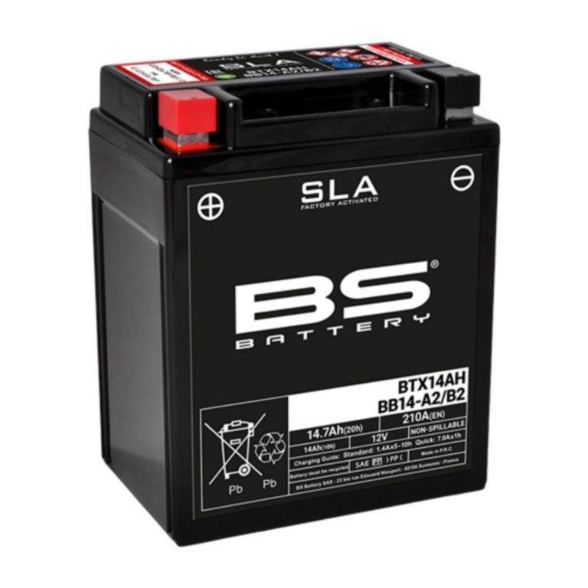 Tovarniško aktiviran akumulator BS Battery BTX14AH SLA, 12V/14,7Ah- 210 A