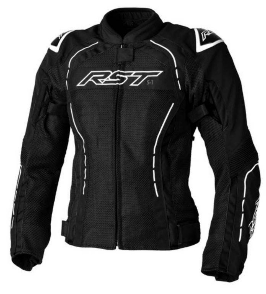 Športna ženska poletna motoristična jakna RST S1, črna/bela