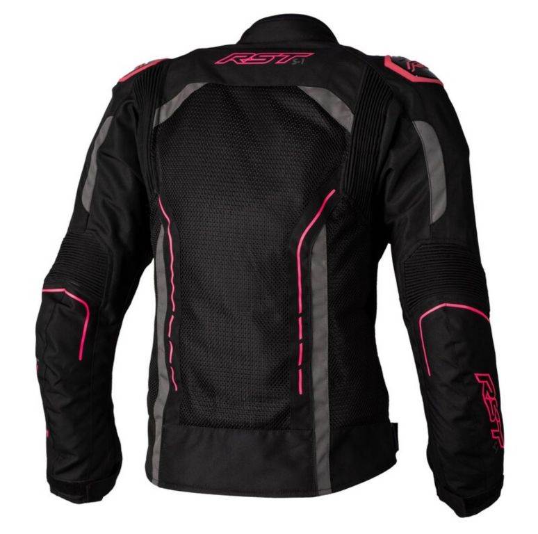 Športna ženska poletna motoristična jakna RST S1, črna/roza