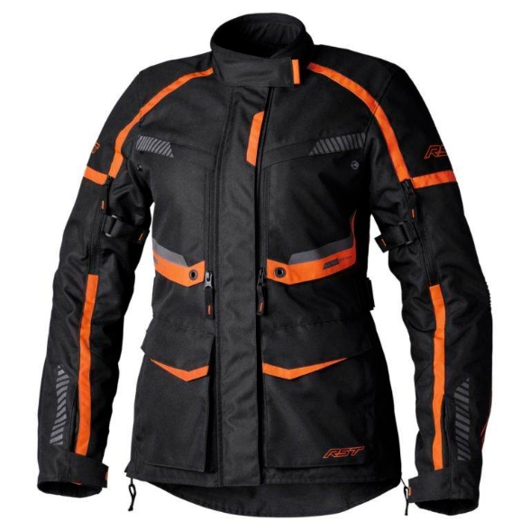Adventure ženska motoristična jakna RST Maverick EVO 3v1, črna/oranžna