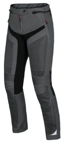 Športne ženske poletne motoristične hlače iXS Trigonis-Air, temno sive