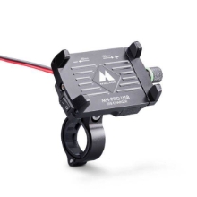 Aluminijast nosilec za telefon na motorju z USB polnilcem Midland MH-Pro USB