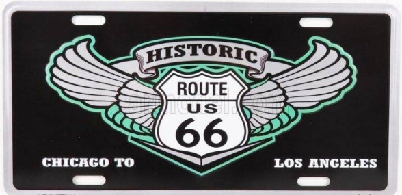 Okrasna pločevinasta plošča/tabla Historic US Route 66 (30x15 cm)