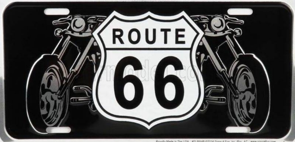 Okrasna pločevinasta plošča/tabla Historic Bike Route 66 (30x15 cm)