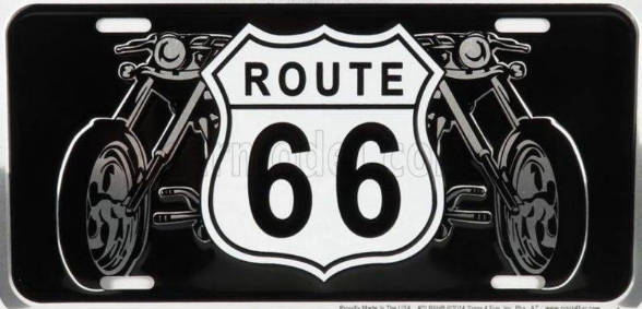 Okrasna pločevinasta plošča/tabla Historic Bike Route 66 (30x15 cm)