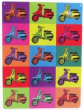 Okrasna pločevinasta plošča/tabla Lambretta Popart (30x40 cm)