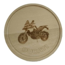 Okrasna lesena deska DUCATI MULTISTRADA (premer 24 cm)