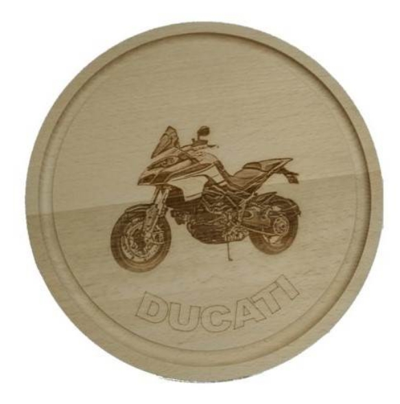 Okrasna lesena deska DUCATI MULTISTRADA (premer 24 cm)