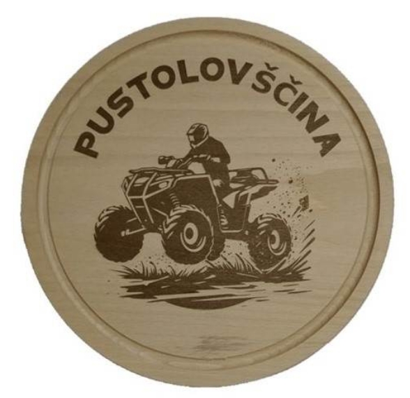 Okrasna lesena deska ATV PUSTOLOVŠČINA (premer 24 cm)
