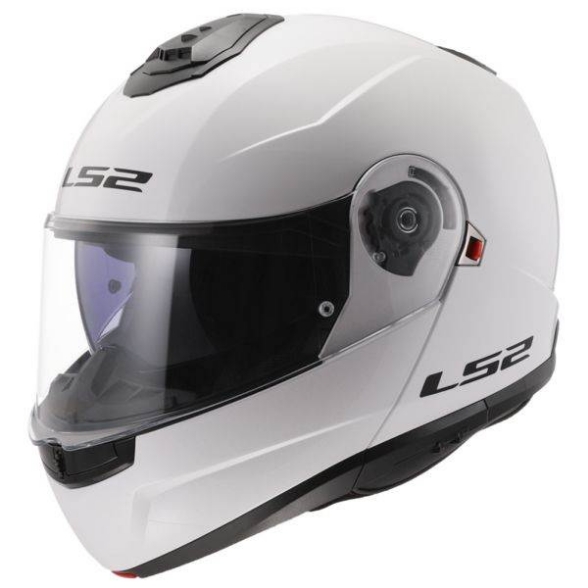 Preklopna motoristična čelada LS2 Strobe II Gloss (FF908), bela