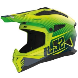 Motocross čelada LS2 Fast EVO II Duck (MX708), zelena/rumena